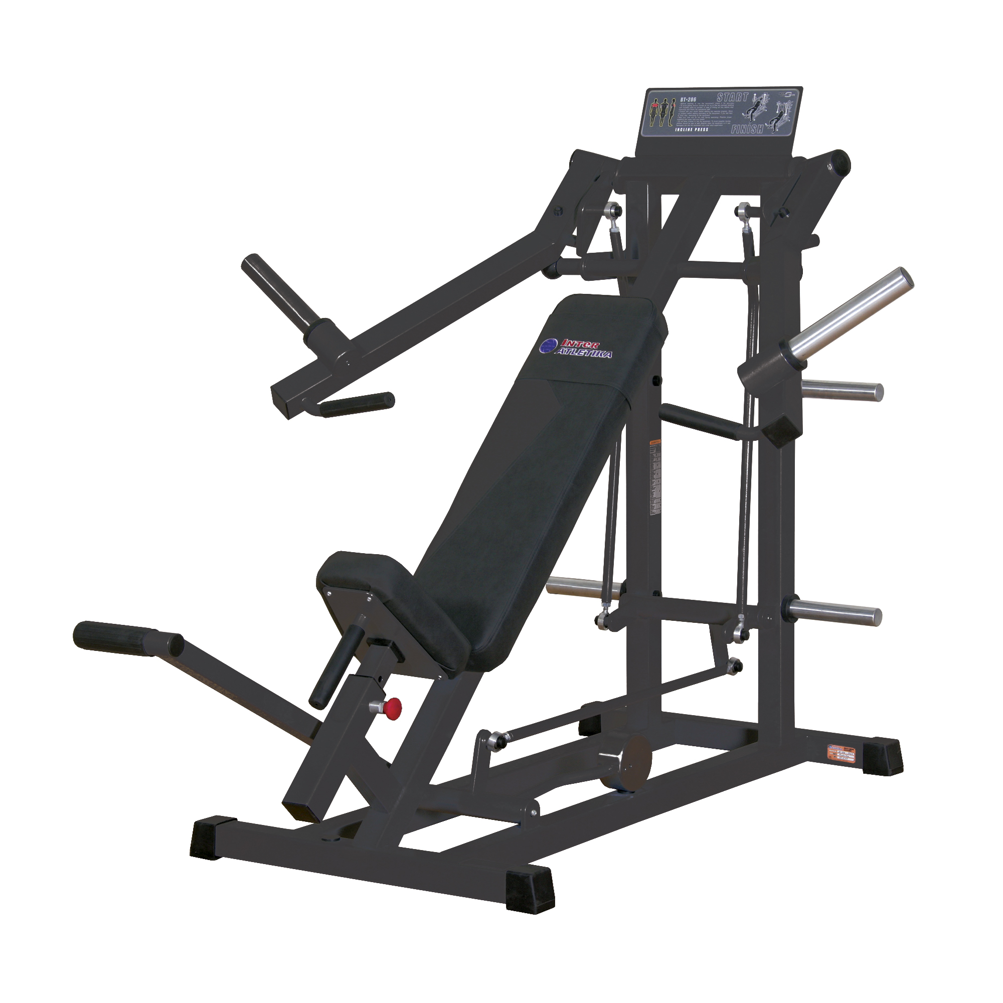 Inter Atletika Incline Press Black skrå brystpresmaskine sort 350 kg