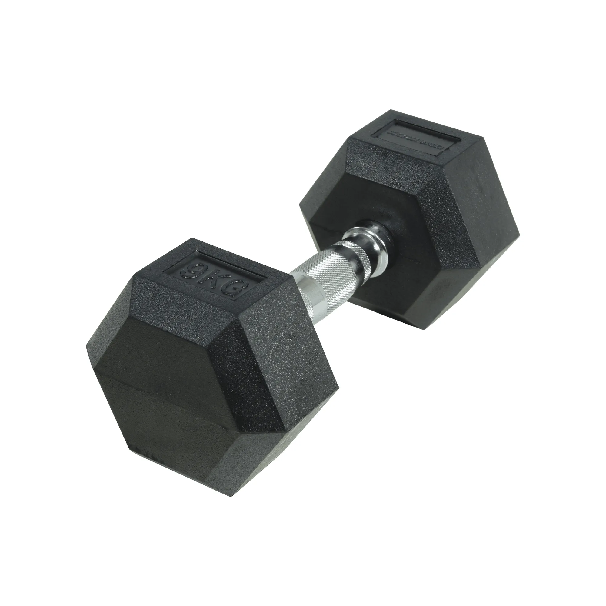 Brug Crossmaxx Hexagon Håndvægt 9 kg - Lavet i støbejern, belagt med gummi - Riflet håndtag for godt greb - Til crossfit og styrketræning til en forbedret oplevelse