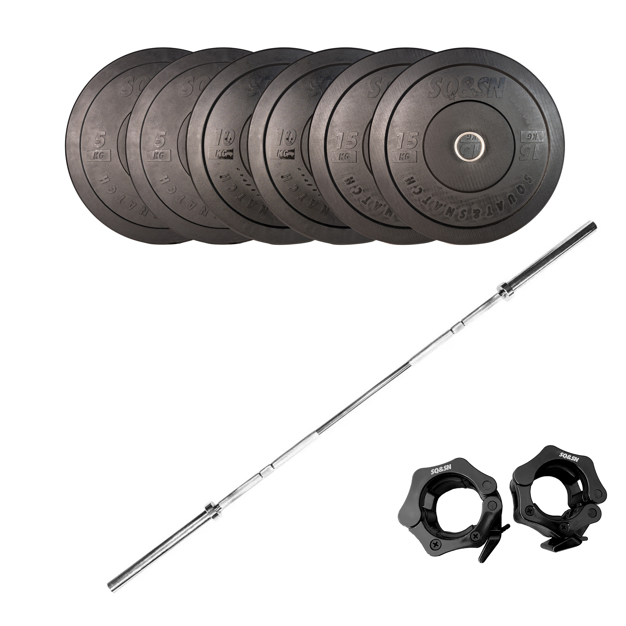 SQ&amp;SN OL Vægtstangssæt 80 kg Sort