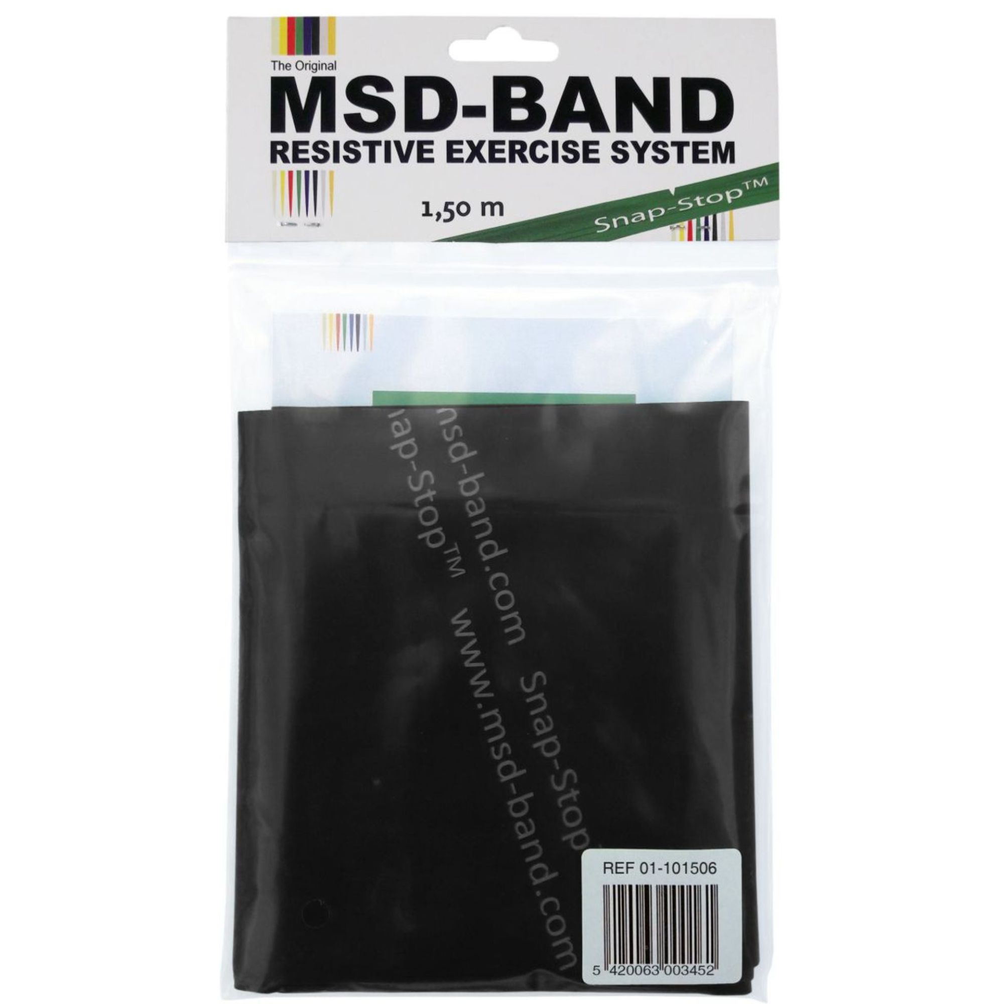 MSD-Band Flad Træningselastik Special Heavy 1,5 m Sort (10 Stk) thumbnail
