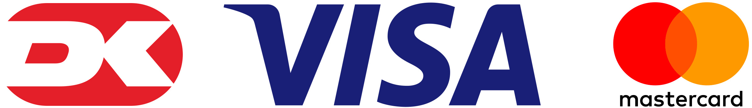Dankort, Mastercard, VISA Dankort, Mastercard, VISA