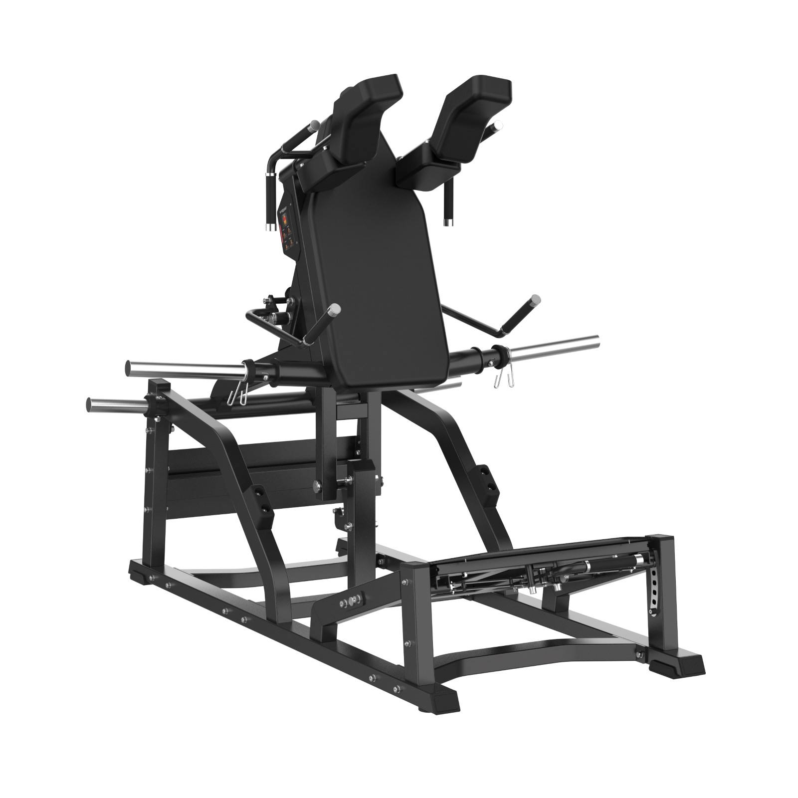 Crossmaxx V-Squat maskine med justerbar fodplade til ben- og baldetræning i fitnesscenter