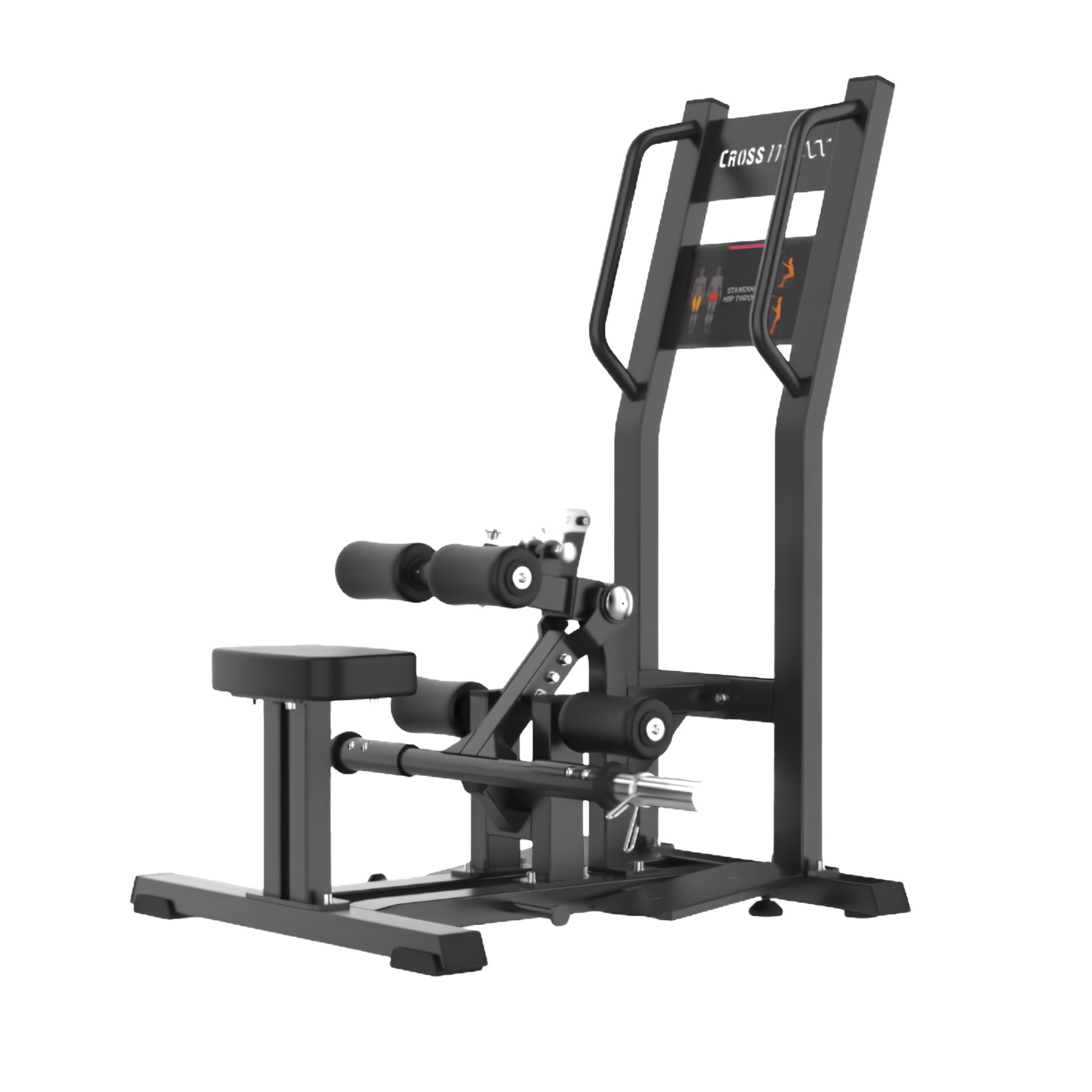 Crossmaxx Standing Hip Thrust, robust hip thrust-maskine til målrettet glute-træning i fitnesscentre og professionelle studier