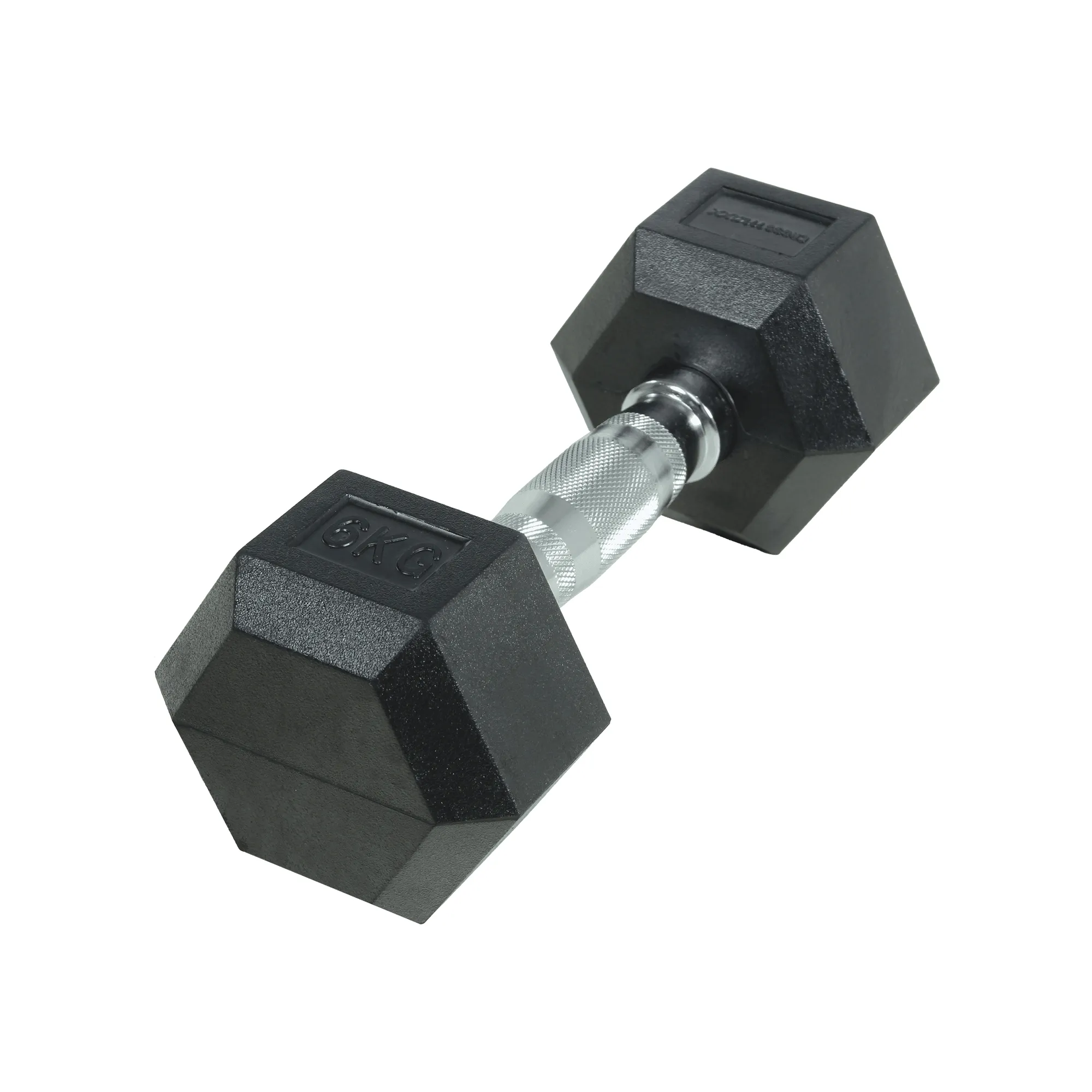 Brug Crossmaxx Hexagon Håndvægt 6 kg - Lavet i støbejern, belagt med gummi - Riflet håndtag for godt greb - Til crossfit og styrketræning til en forbedret oplevelse