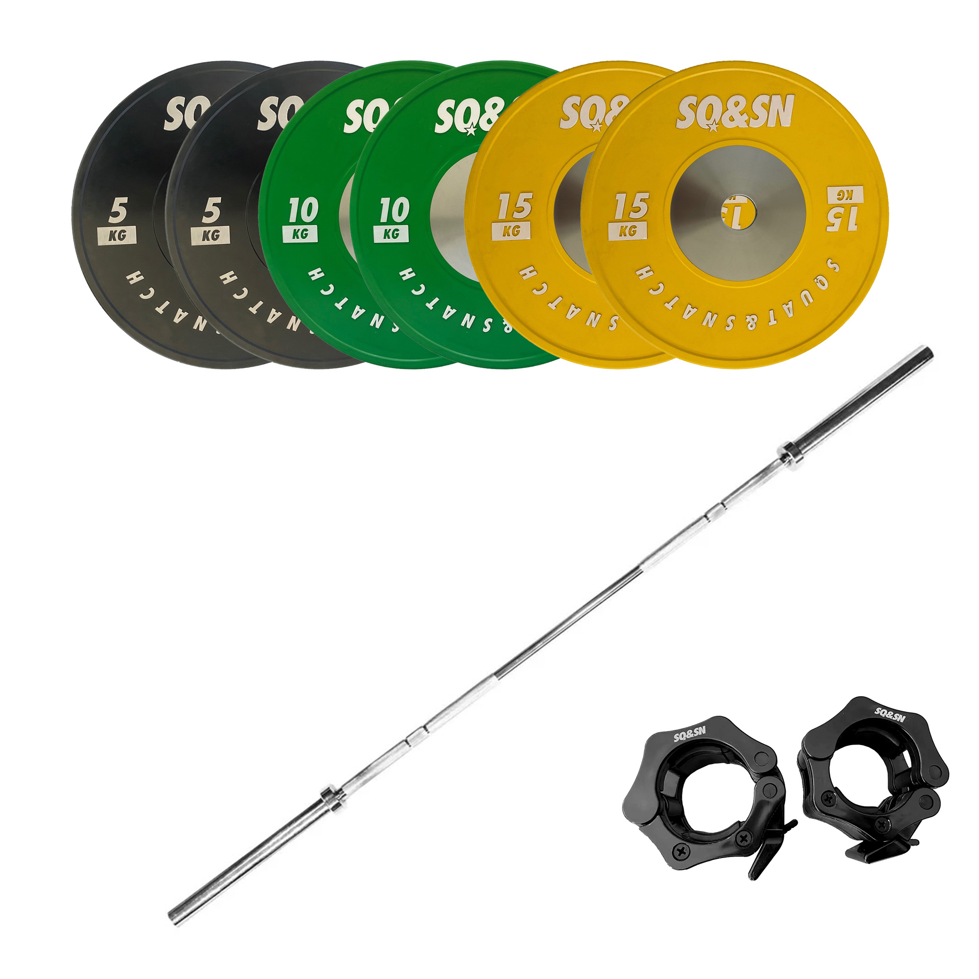 SQ&amp;SN OL Vægtstangssæt 80 kg Farvet