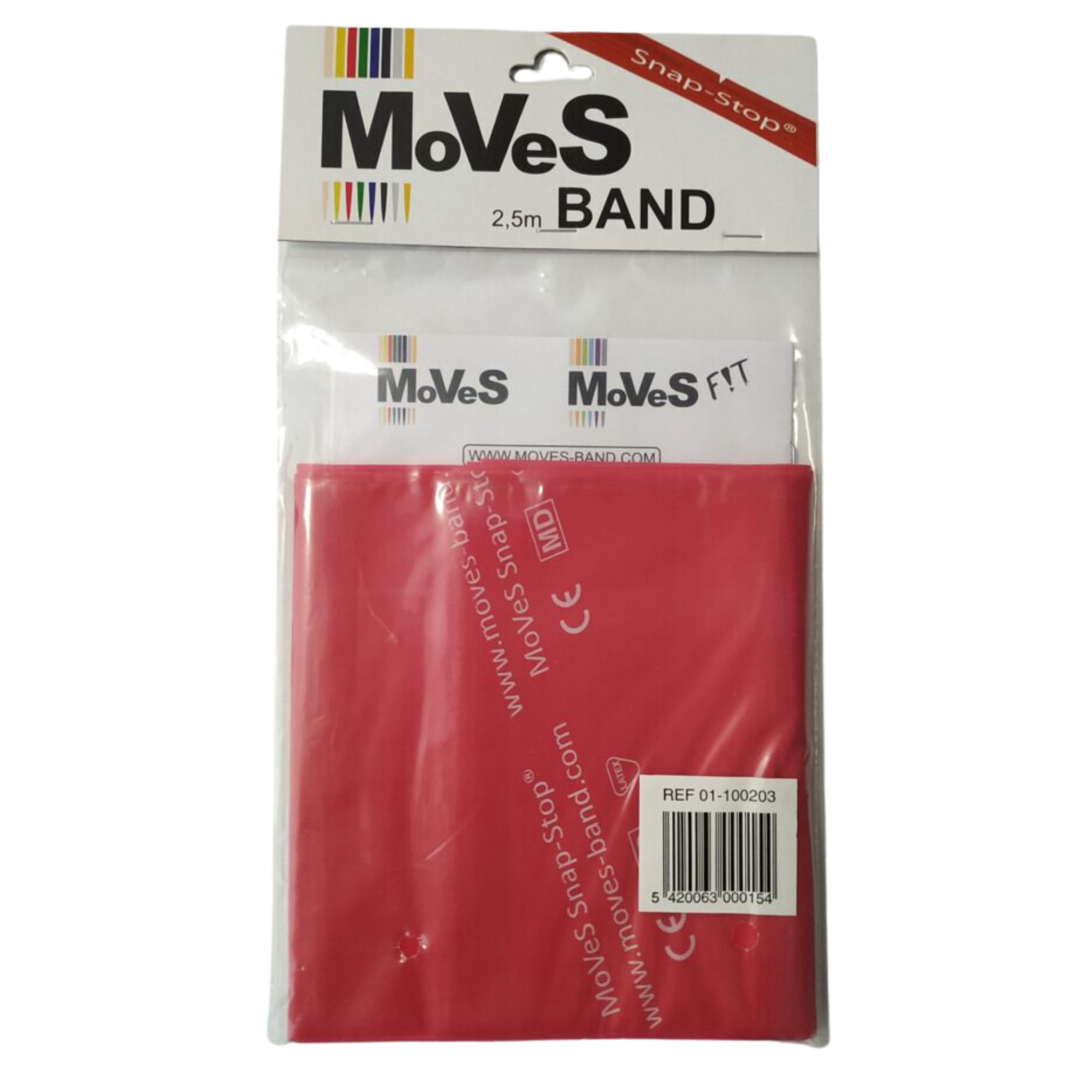 MSD-Band Flad Træningselastik Medium 2,5 m Rød (10 Stk) thumbnail