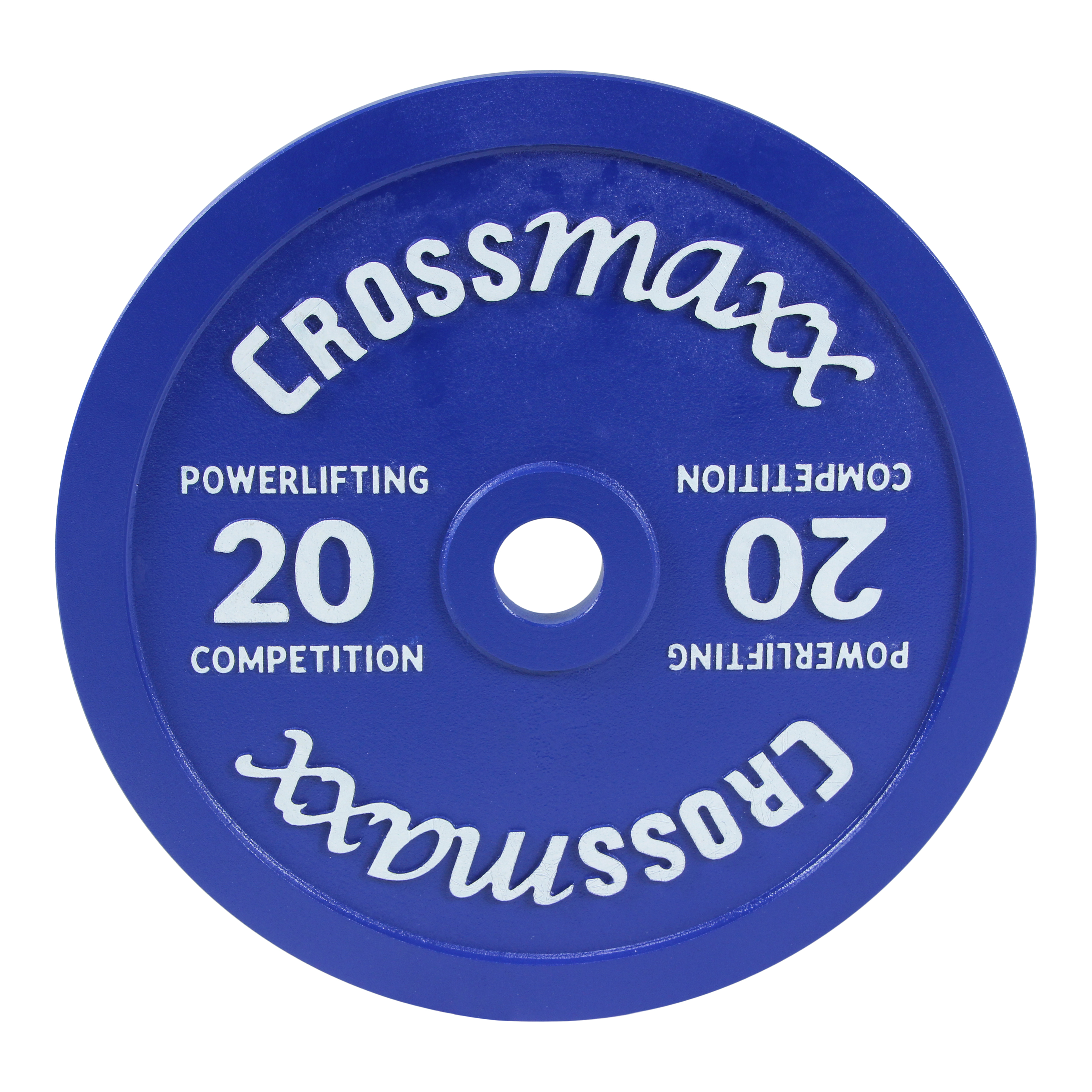 Crossmaxx kalibreret vægtskive 20 kg i støbejern til styrkeløft – blå