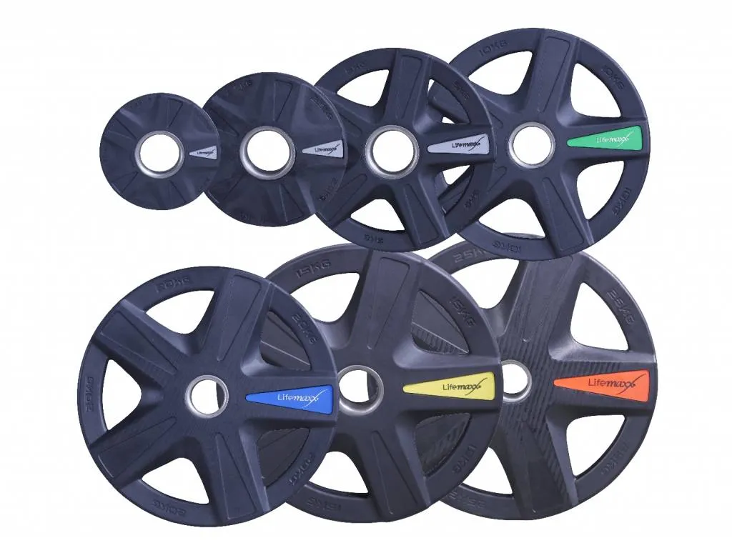 Lifemaxx Olympisk Vægtskive 20 kg Black - Demo 5-grip 50 mm