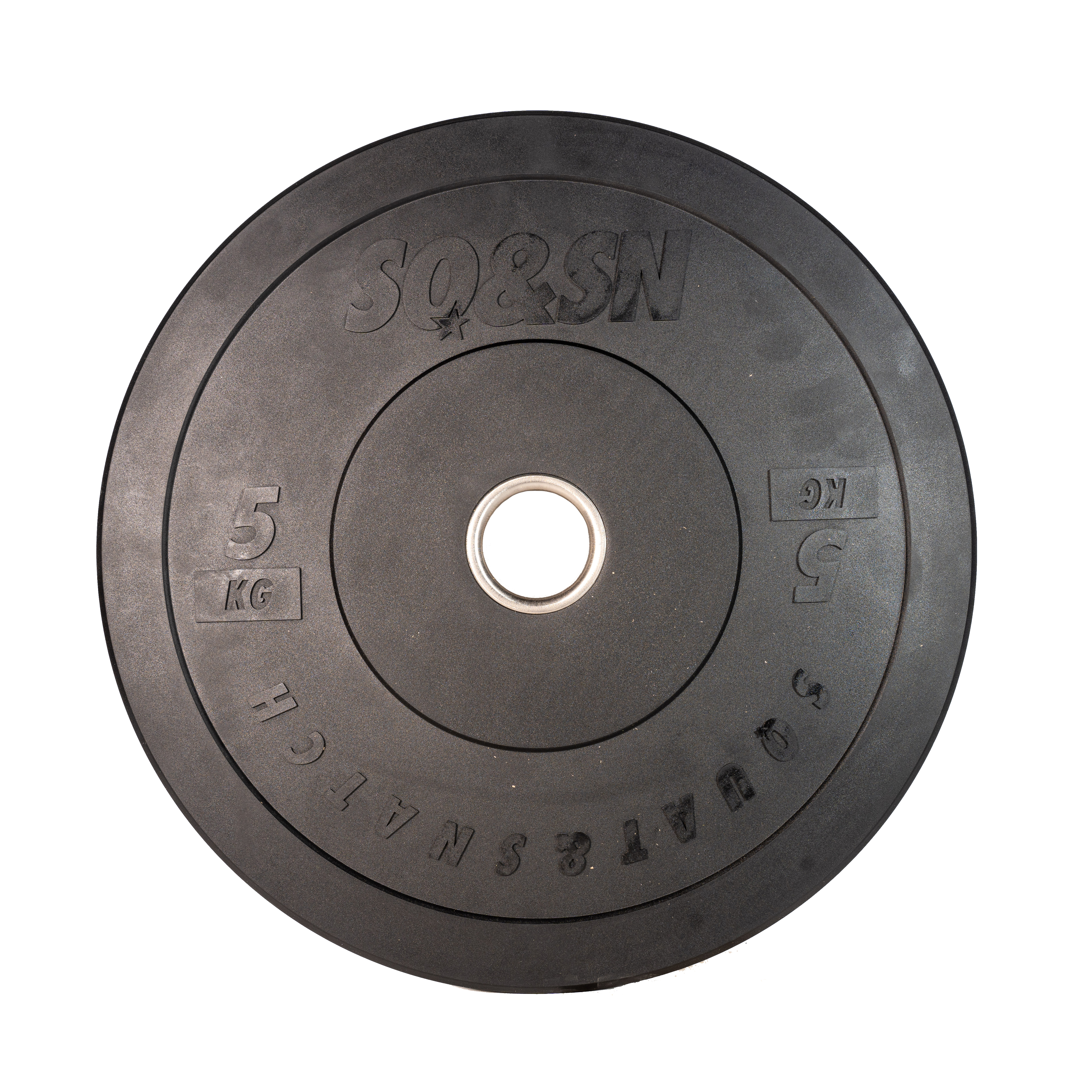 Brug SQ&SN Bumper Plate Vægtskive (5 kg) i sort. Udstyr til styrketræning, vægtløftning og crossfit træning til en forbedret oplevelse