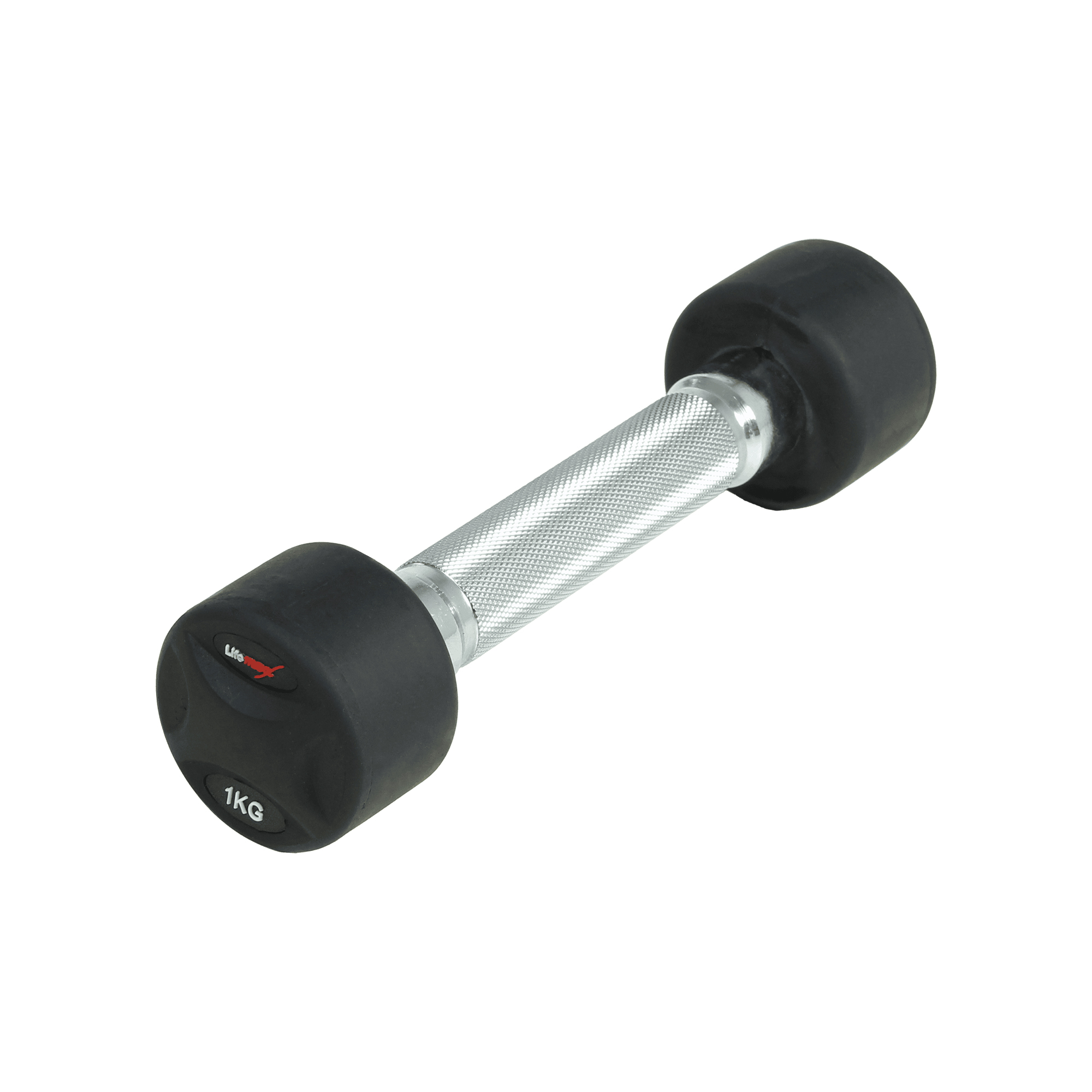 Brug Lifemaxx fast håndvægt 1 kg - Rund håndvægt med riflet greb - Lavet i støbejern beklædt med gummi - Til crossfit og styrketræning til en forbedret oplevelse