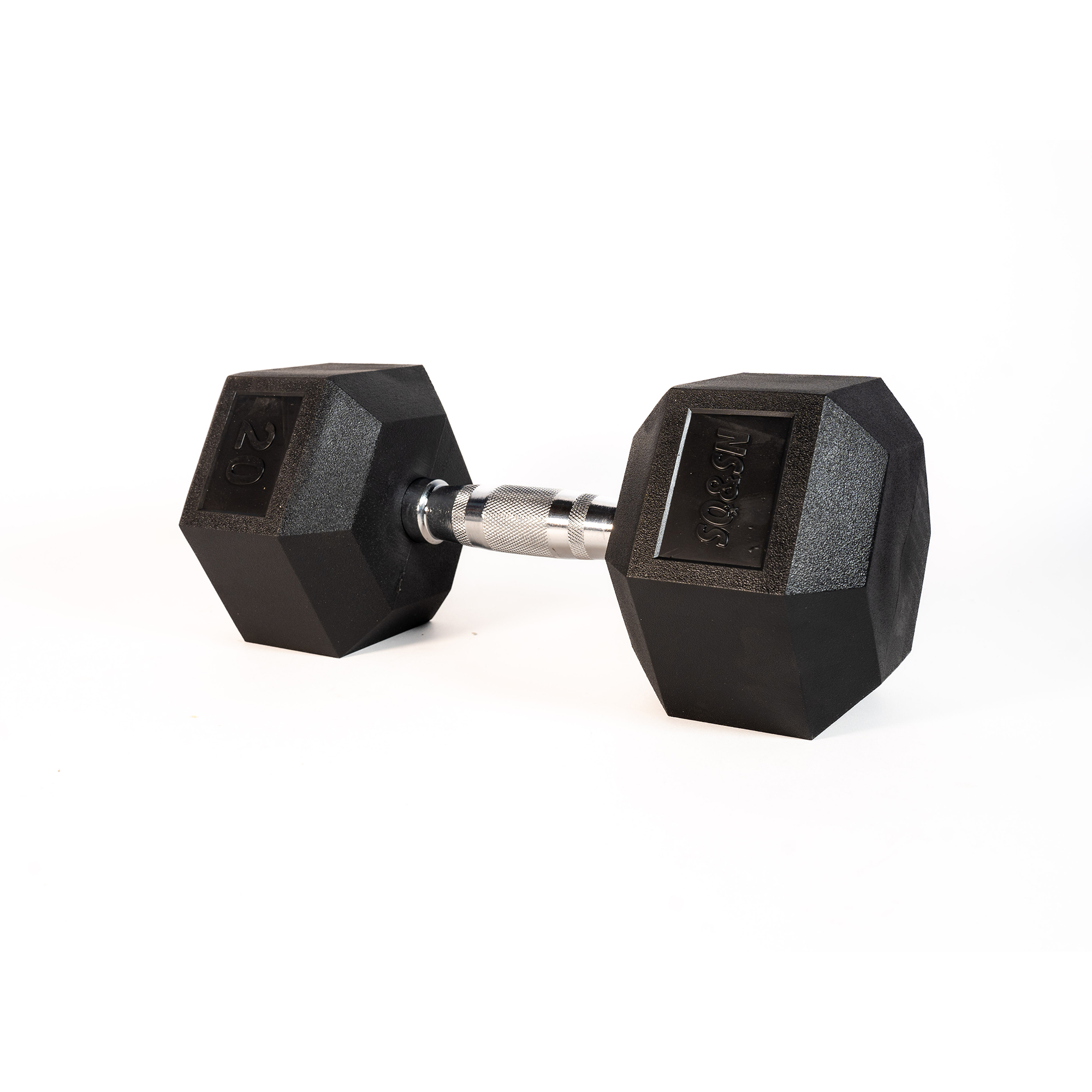Brug SQ&SN Hexagon Håndvægt (20 kg) med forkromet greb. Udstyr til crossfit træning, styrketræning og funktionel træning til en forbedret oplevelse