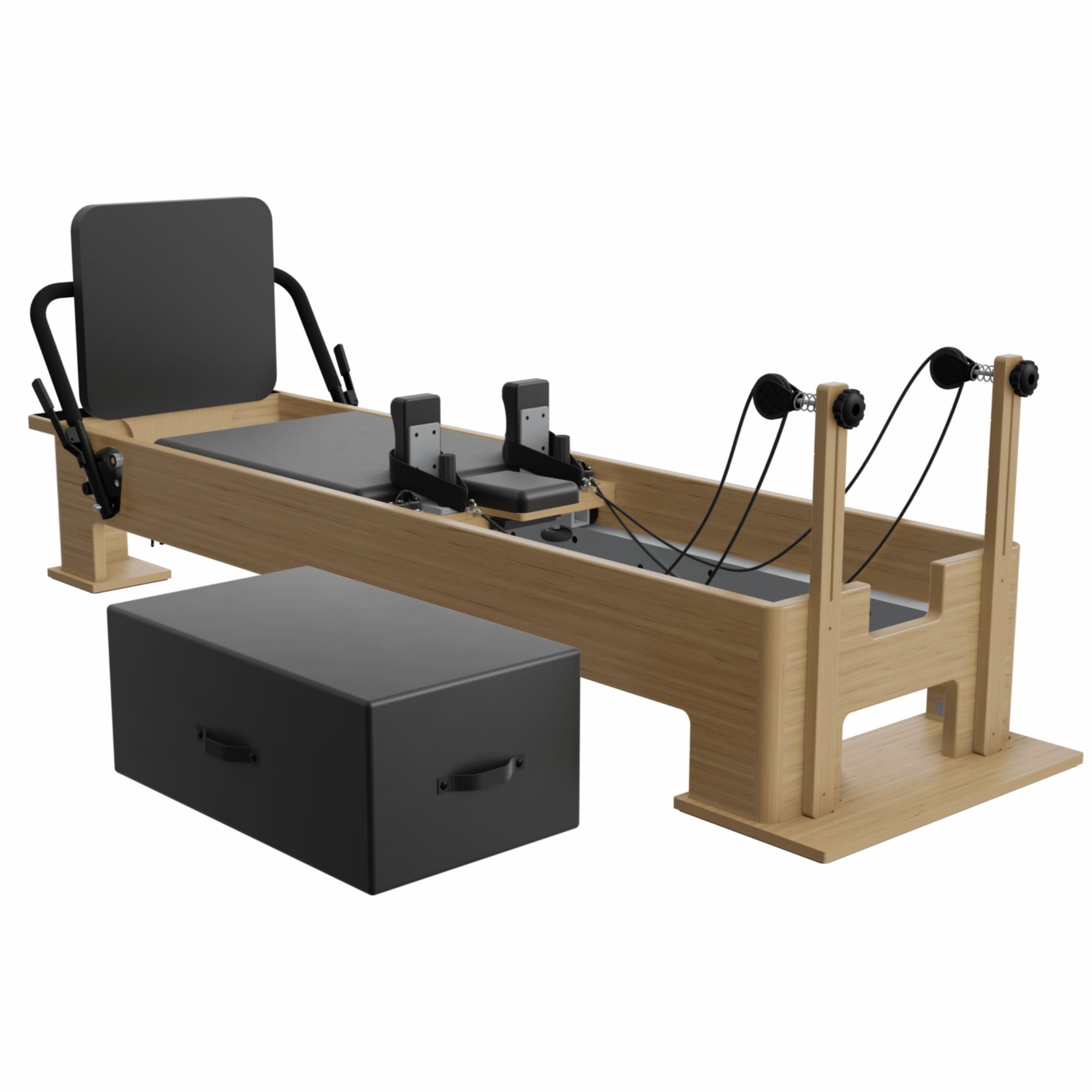 XRCYCE Core Reformer pilatesmaskine med ahorn-træramme til studier, klinikker og krævende home gym træning XRCYCE Core Reformer pilatesmaskine med ahorn-træramme til studier, klinikker og krævende home gym træning