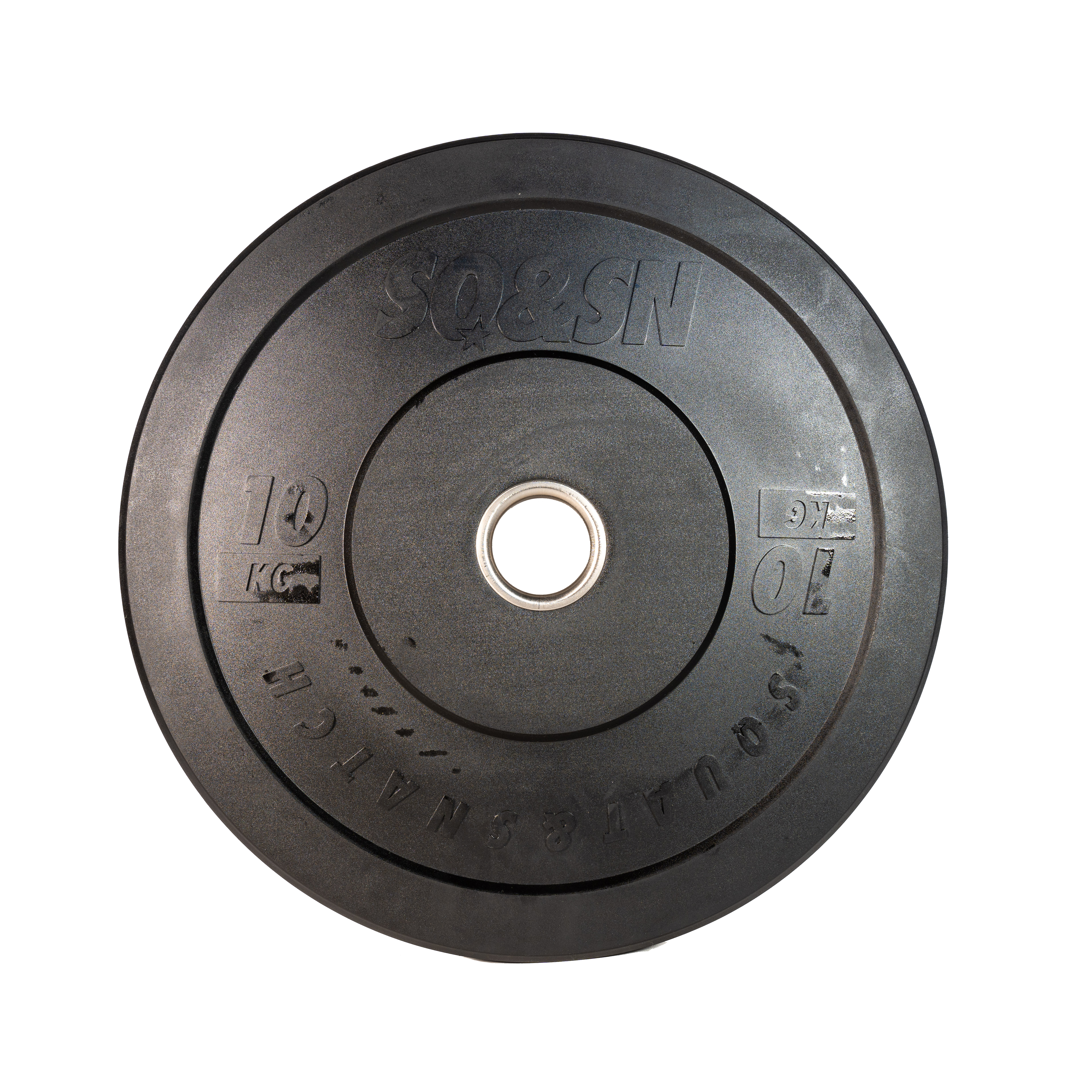 SQ&SN Bumper Plate Vægtskive (10 kg) i sort. Udstyr til styrketræning, vægtløftning og crossfit træning