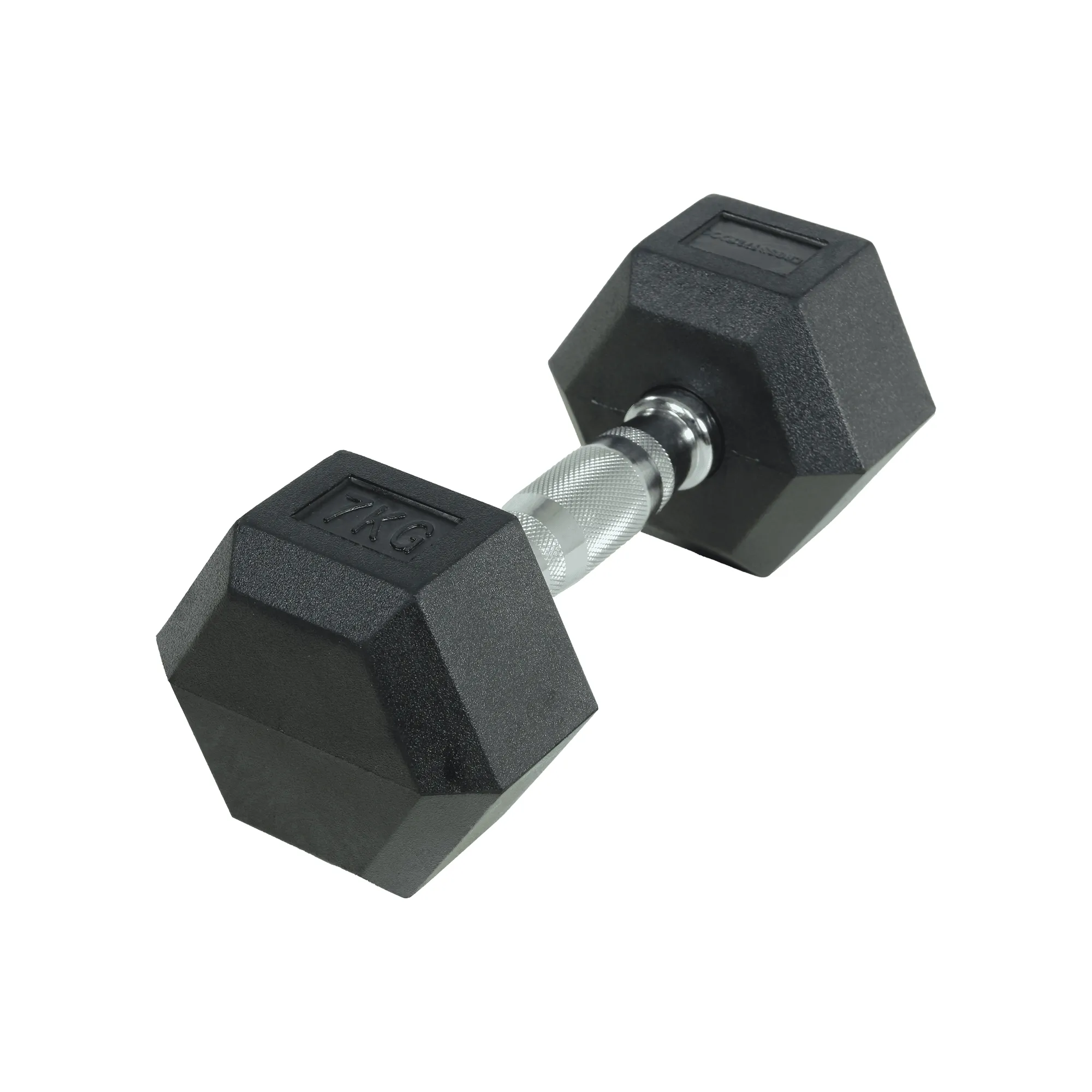 Brug Crossmaxx Hexagon Håndvægt 7 kg - Lavet i støbejern, belagt med gummi - Riflet håndtag for godt greb - Til crossfit og styrketræning til en forbedret oplevelse