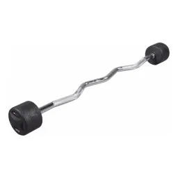 Lifemaxx Fixed EZ Curl Vægtstang 15 kg fast curlstang sort/krom