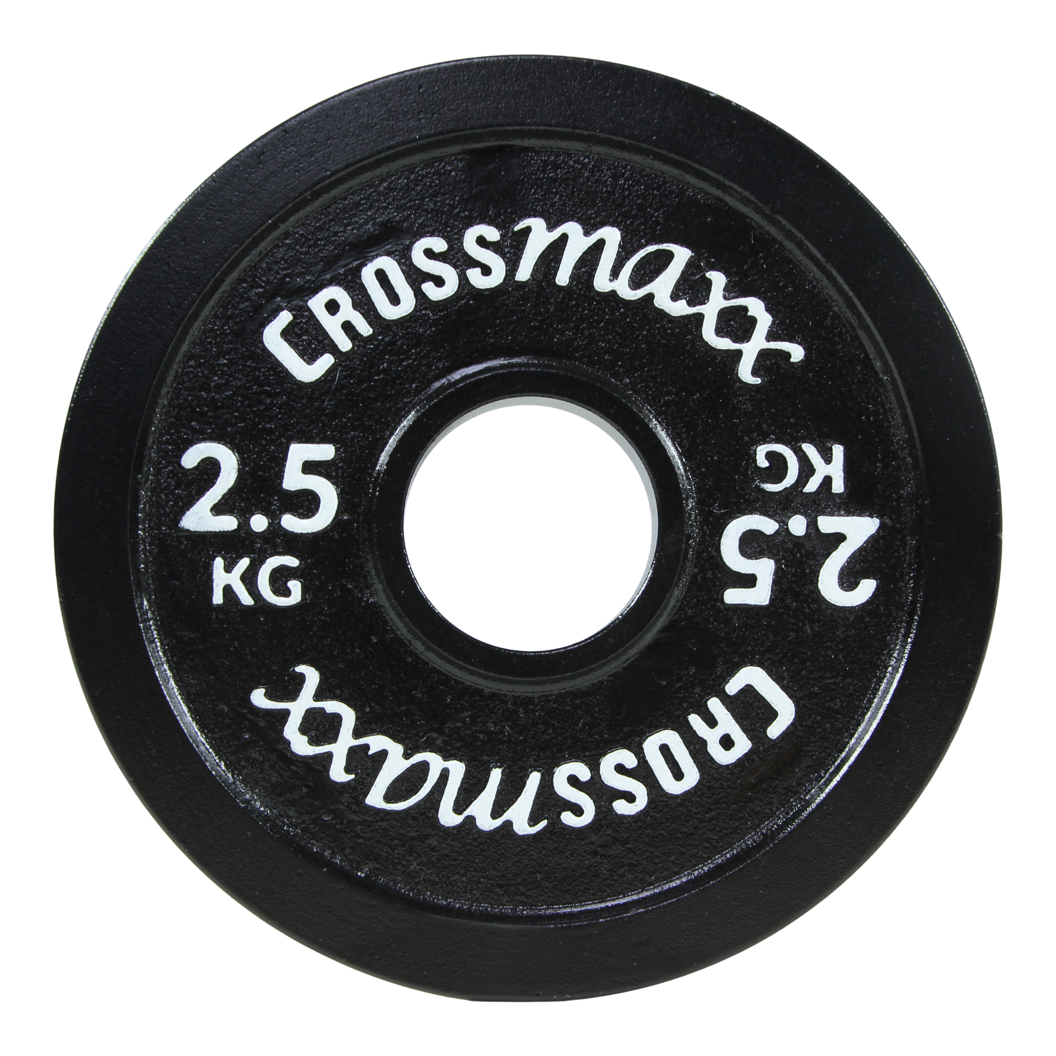 Crossmaxx kalibreret vægtskive 2,5 kg i støbejern til styrkeløft - sort thumbnail