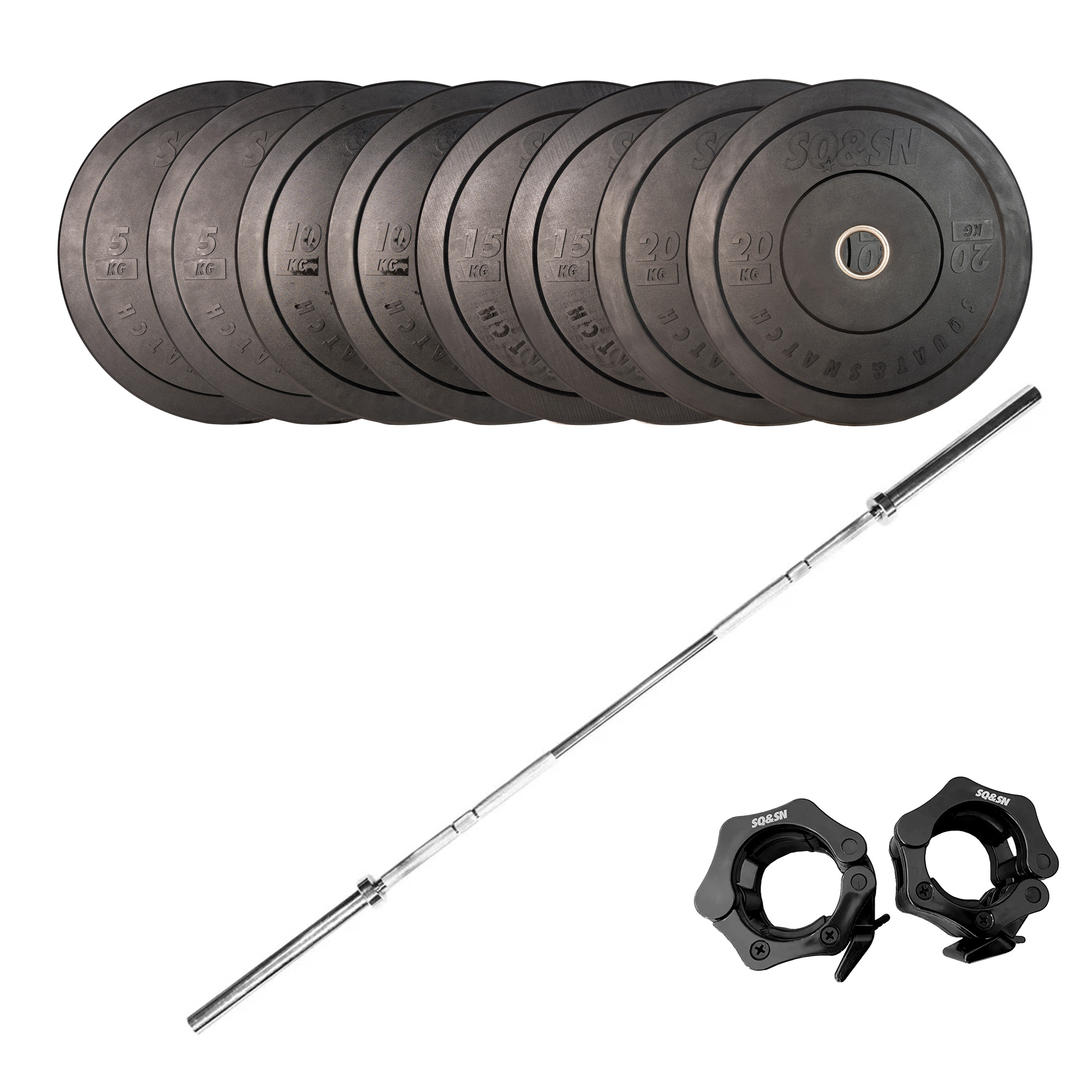 SQ&amp;SN OL Vægtstangssæt 120 kg Sort