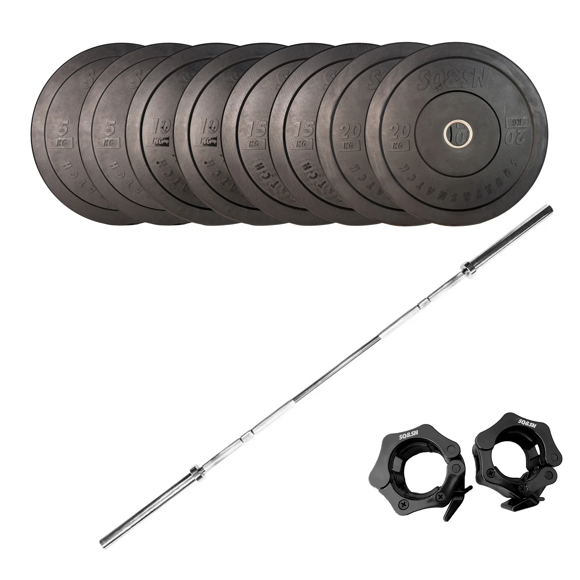 SQ&SN OL Vægtstangssæt 120 kg Sort