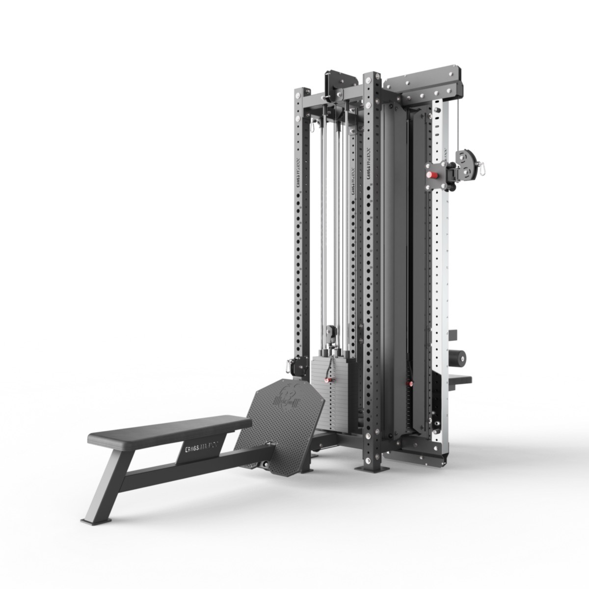 Crossmaxx Cable 4-stack Multi-Station sort 4-station kabelsystem til kommerciel styrketræning