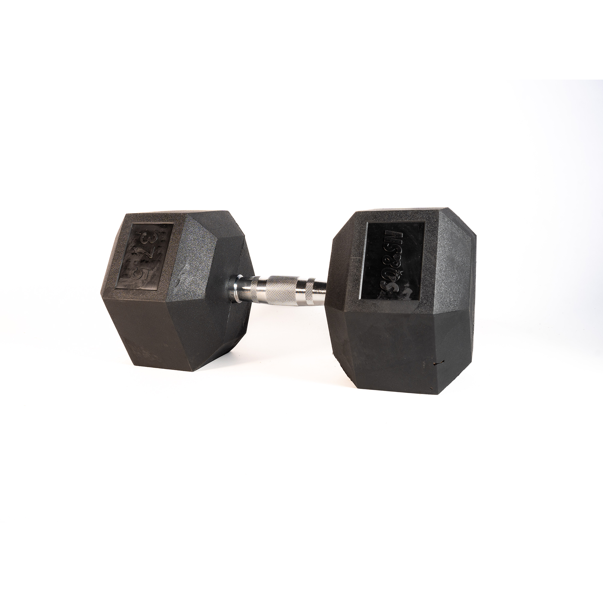 SQ&SN Hexagon Håndvægt (37,5 kg) med forkromet greb. Udstyr til crossfit træning, styrketræning og funktionel træning thumbnail
