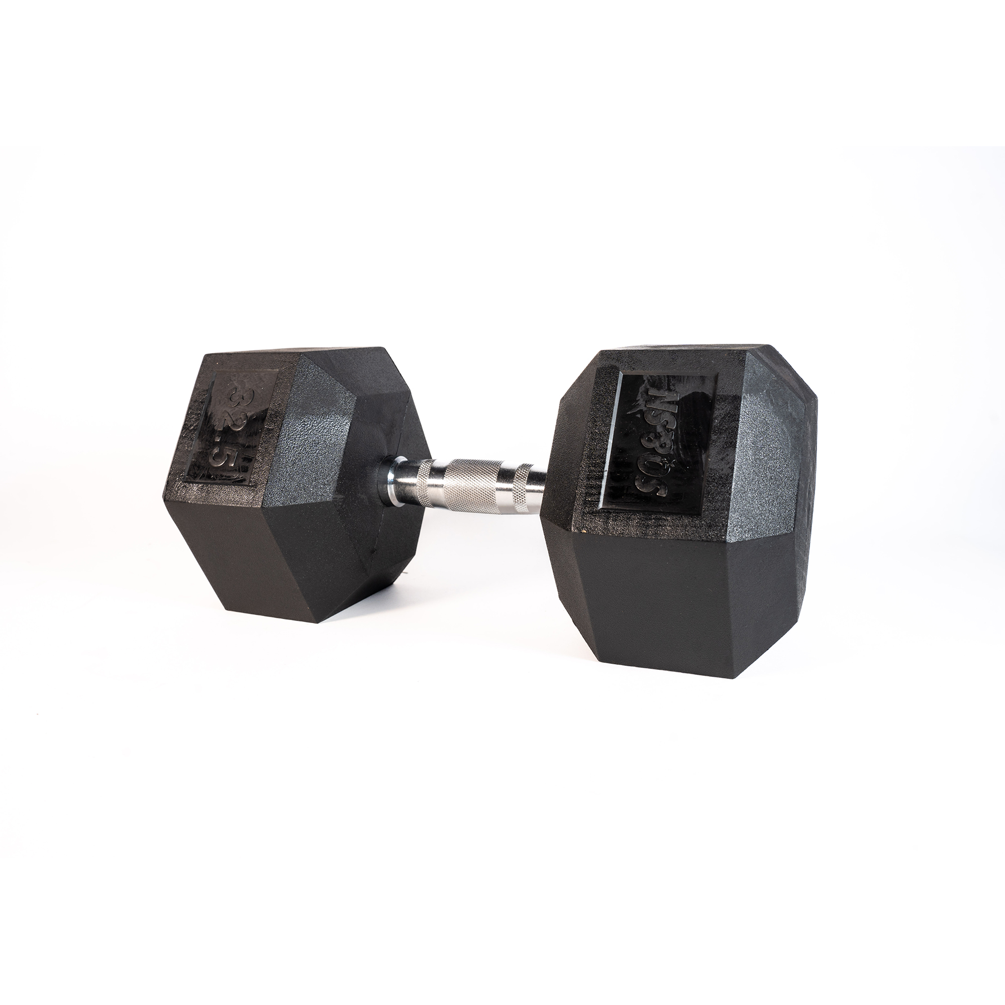 SQ&SN Hexagon Håndvægt (32,5 kg) med forkromet greb. Udstyr til crossfit træning, styrketræning og funktionel træning thumbnail