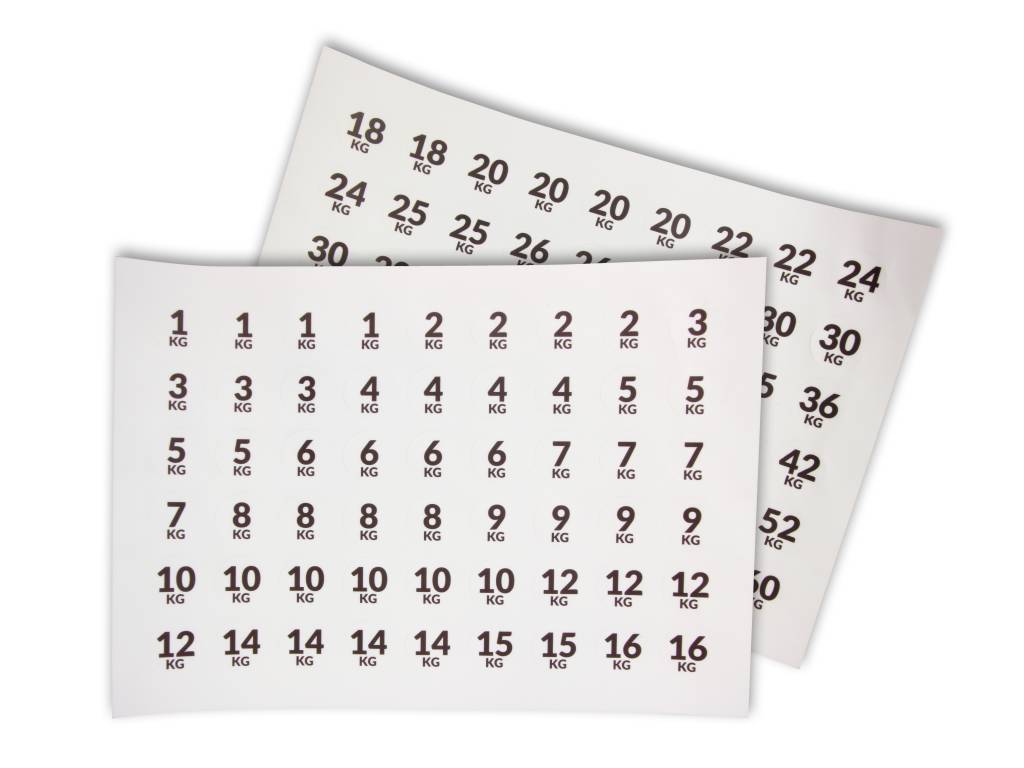LMX. Klistermærker Med Kg (1-60 kg) LMX. Klistermærker Med Kg (1-60 kg)