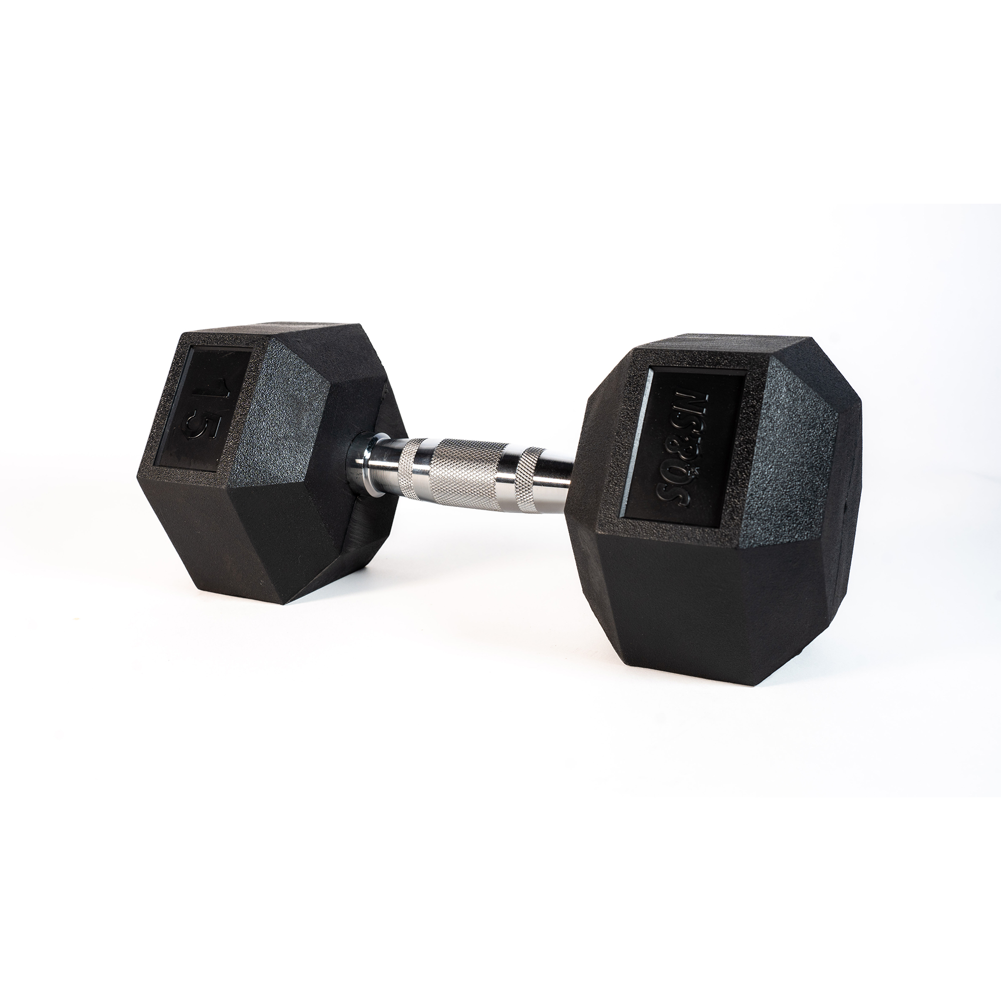 SQ&SN Hexagon Håndvægt (15 kg) med forkromet greb. Udstyr til crossfit træning, styrketræning og funktionel træning thumbnail