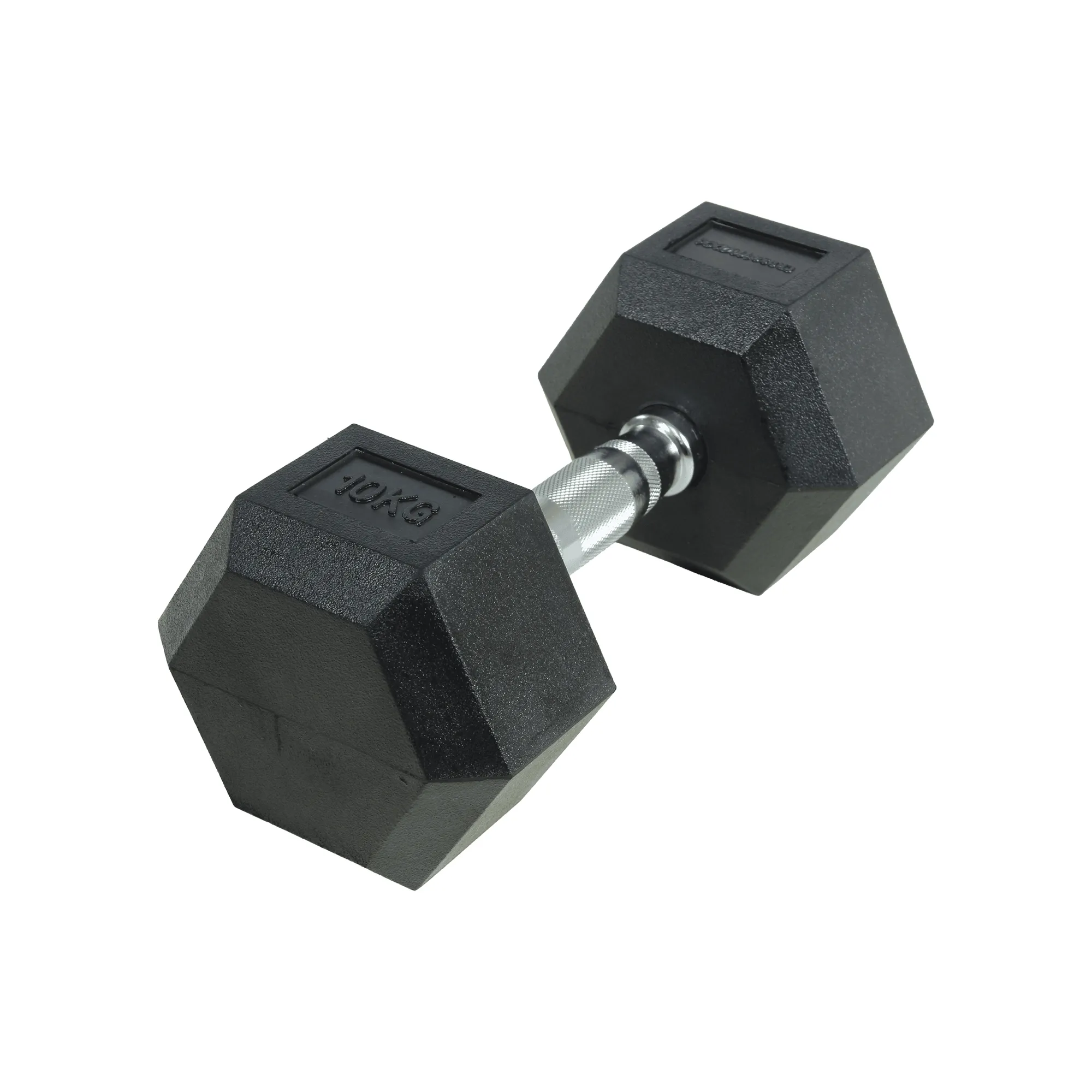 Brug Crossmaxx Hexagon Håndvægt 10 kg - Lavet i støbejern, belagt med gummi - Riflet håndtag for godt greb - Til crossfit og styrketræning til en forbedret oplevelse