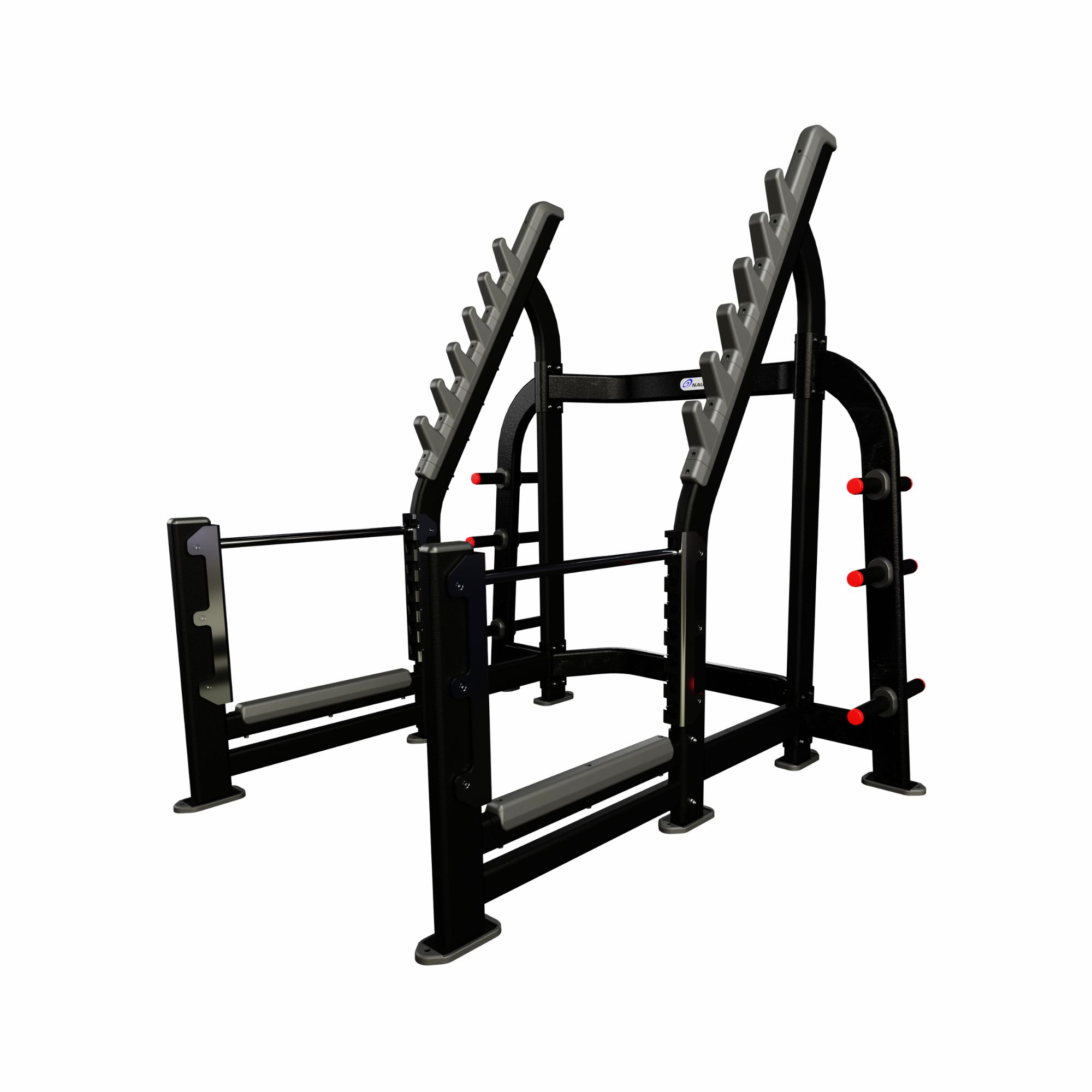Nautilus Inspiration Olympisk Squat Rack - urethan barholdere, justerbar sikkerhed, vægtskiveopbevaring - sort, 203x180x201 cm