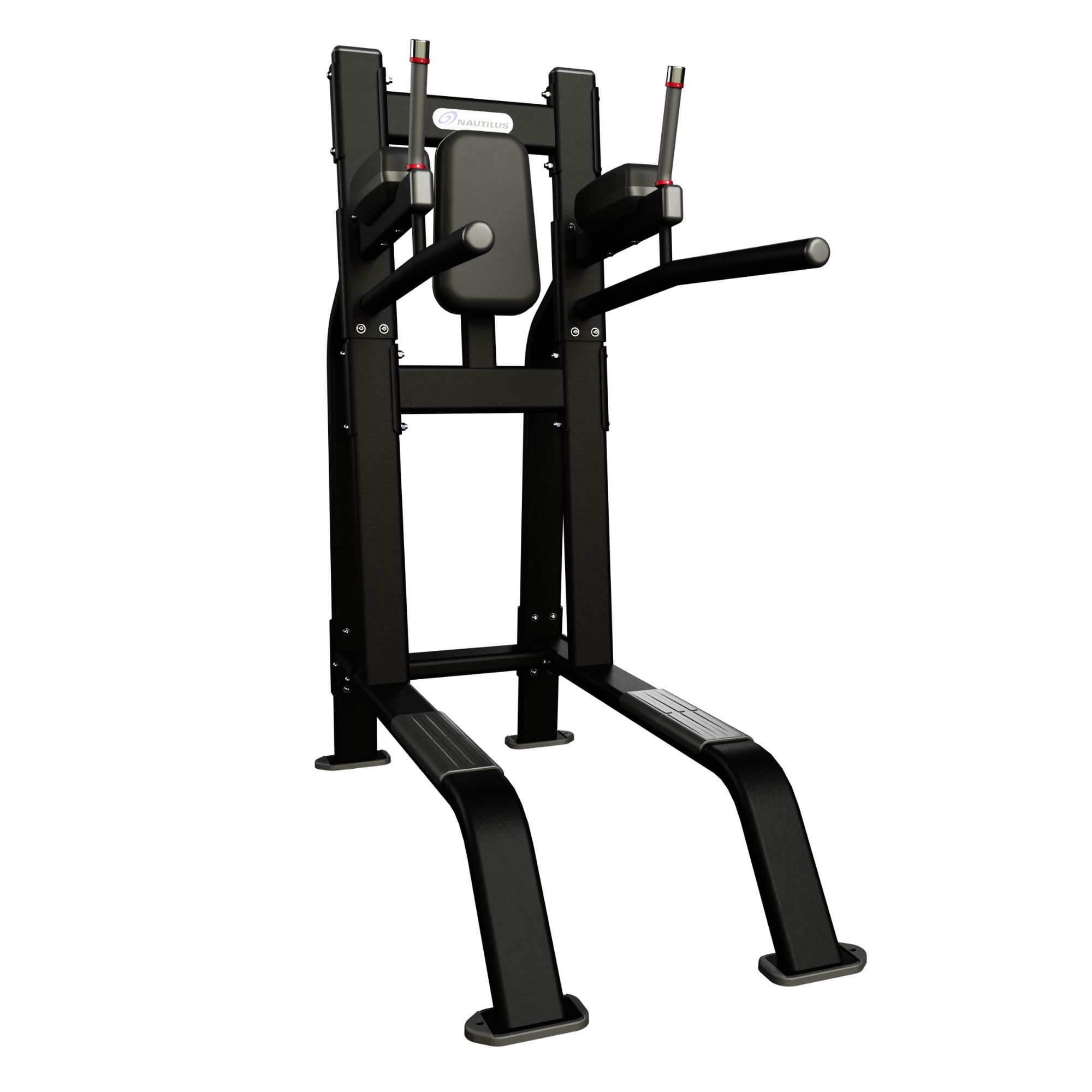 Nautilus Inspiration Leg Raise/Dip station med divergerende dip bars og polstrede puder, sort, 168 cm høj Nautilus Inspiration Leg Raise/Dip station med divergerende dip bars og polstrede puder, sort, 168 cm høj