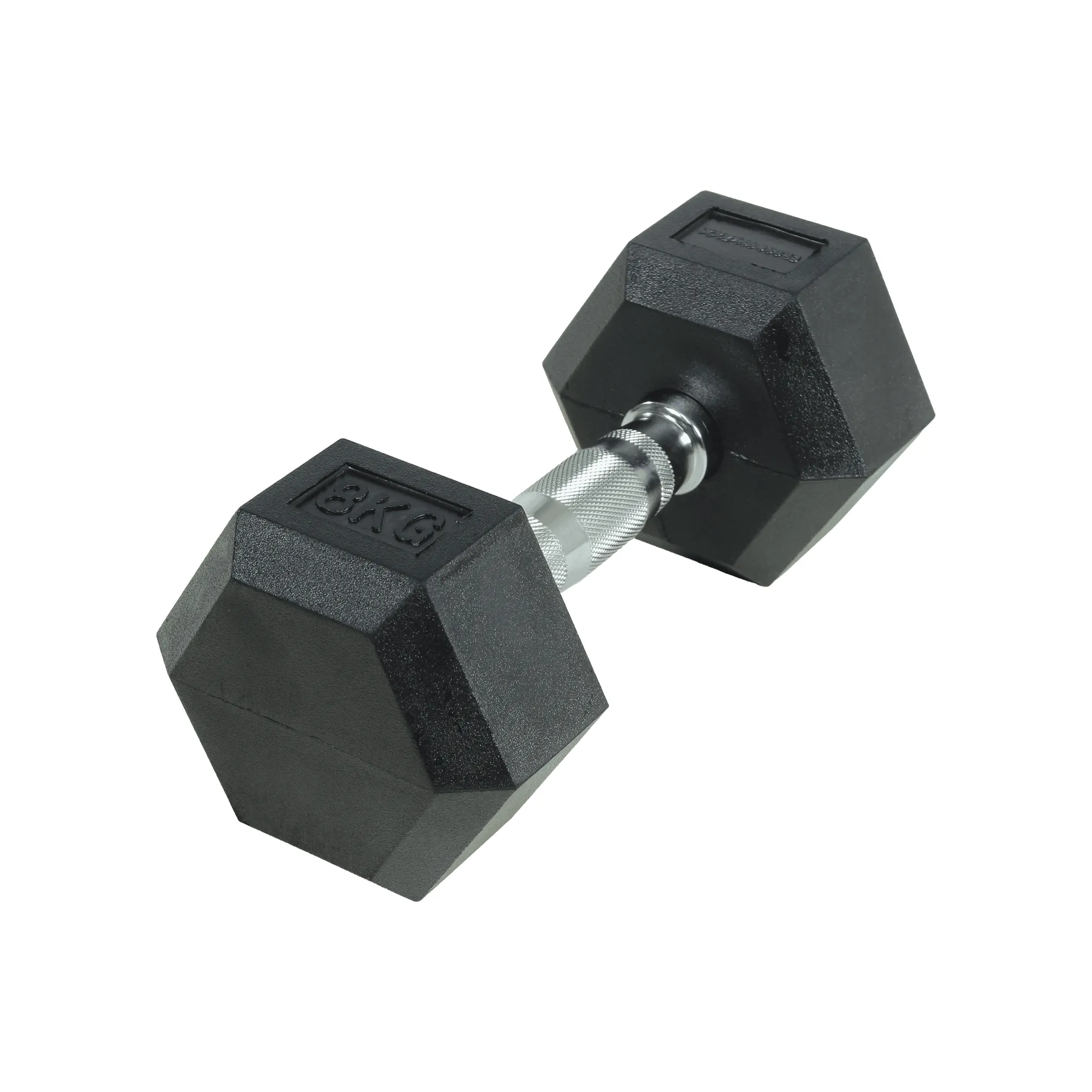 Brug Crossmaxx Hexagon Håndvægt 8 kg - Lavet i støbejern, belagt med gummi - Riflet håndtag for godt greb - Til crossfit og styrketræning til en forbedret oplevelse