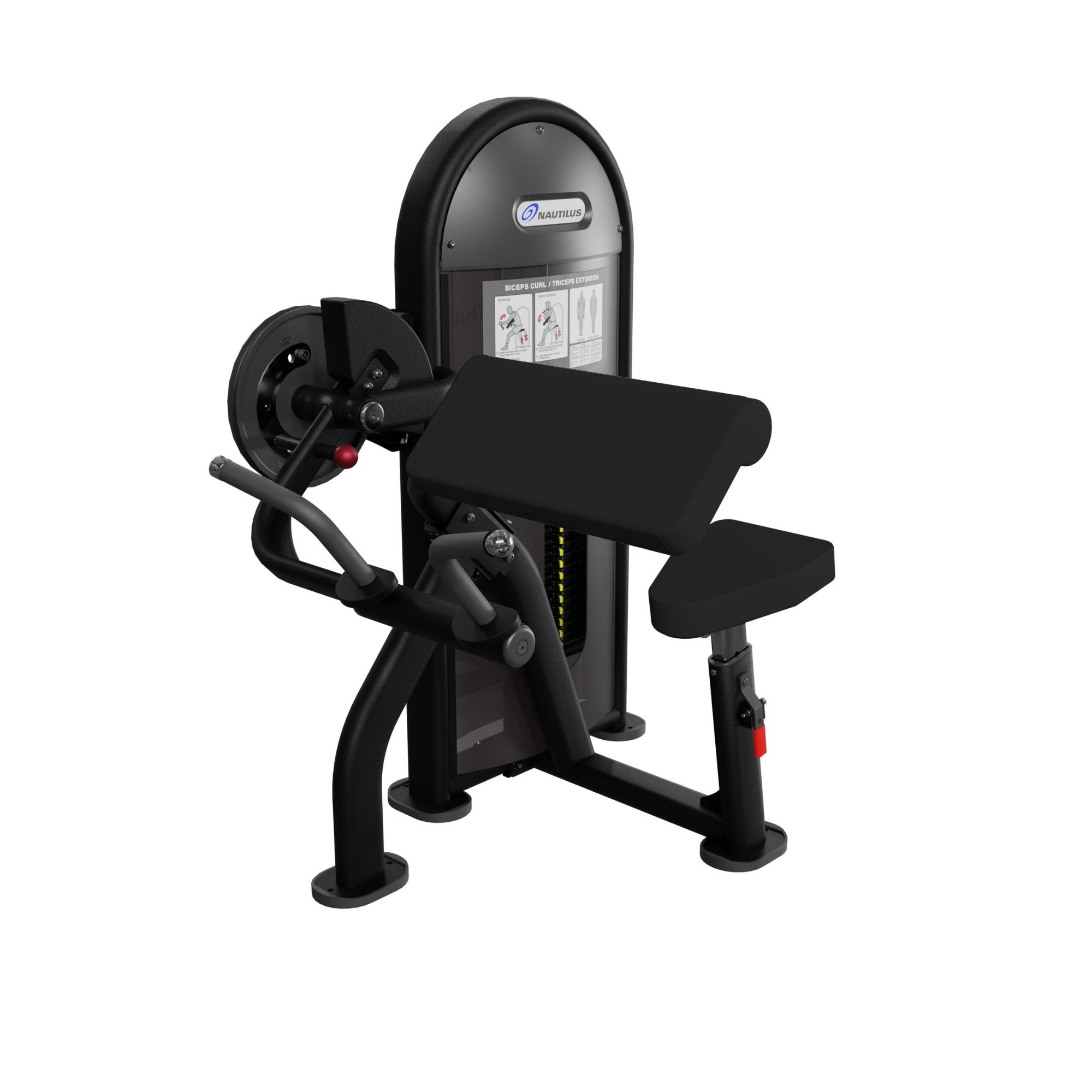 Nautilus Instinct Biceps Curl/Triceps Extension - 2-i-1 armmaskine med 86 kg vægtmagasin til effektiv styrketræning i fitnesscenter