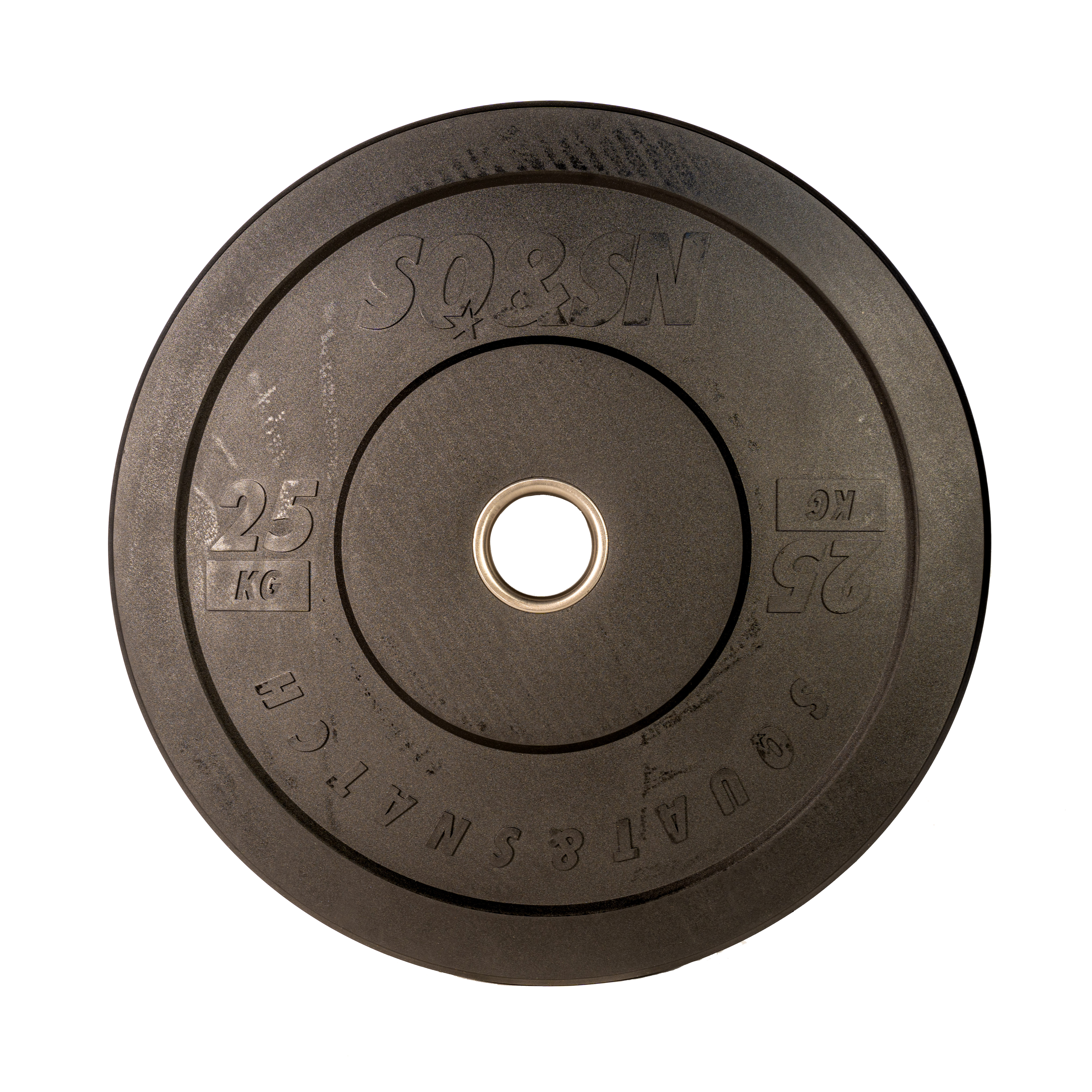 Brug SQ&SN Bumper Plate Vægtskive (25 kg) i sort. Udstyr til styrketræning, vægtløftning og crossfit træning til en forbedret oplevelse