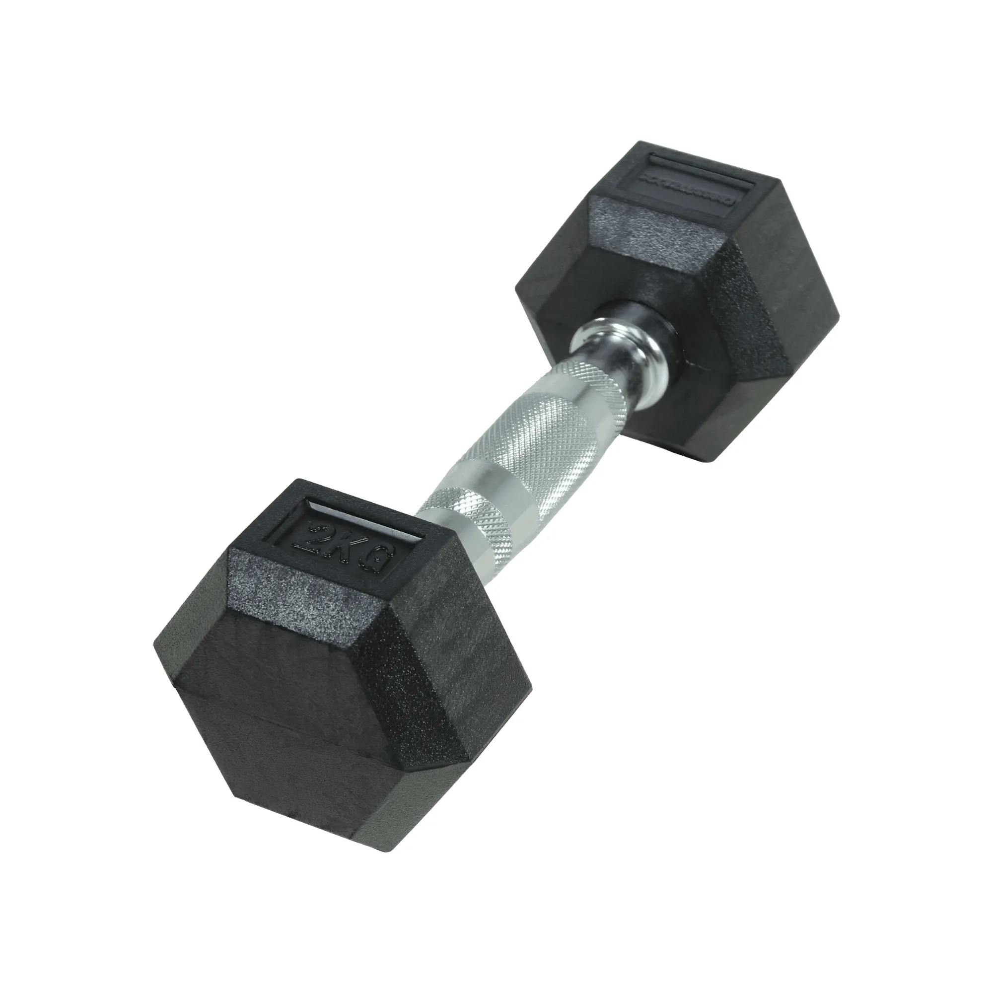 Brug Crossmaxx Hexagon Håndvægt 2 kg - Lavet i støbejern, belagt med gummi - Riflet håndtag for godt greb - Til crossfit og styrketræning til en forbedret oplevelse