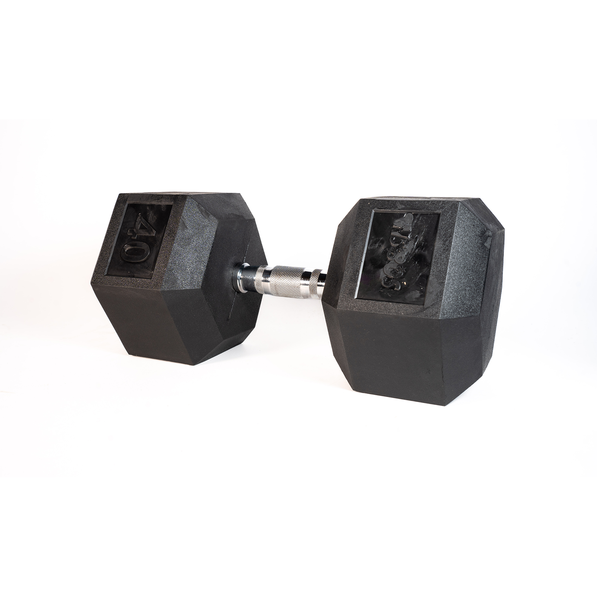 SQ&amp;SN Hexagon Håndvægt (40 kg) med forkromet greb. Udstyr til crossfit træning, styrketræning og funktionel træning