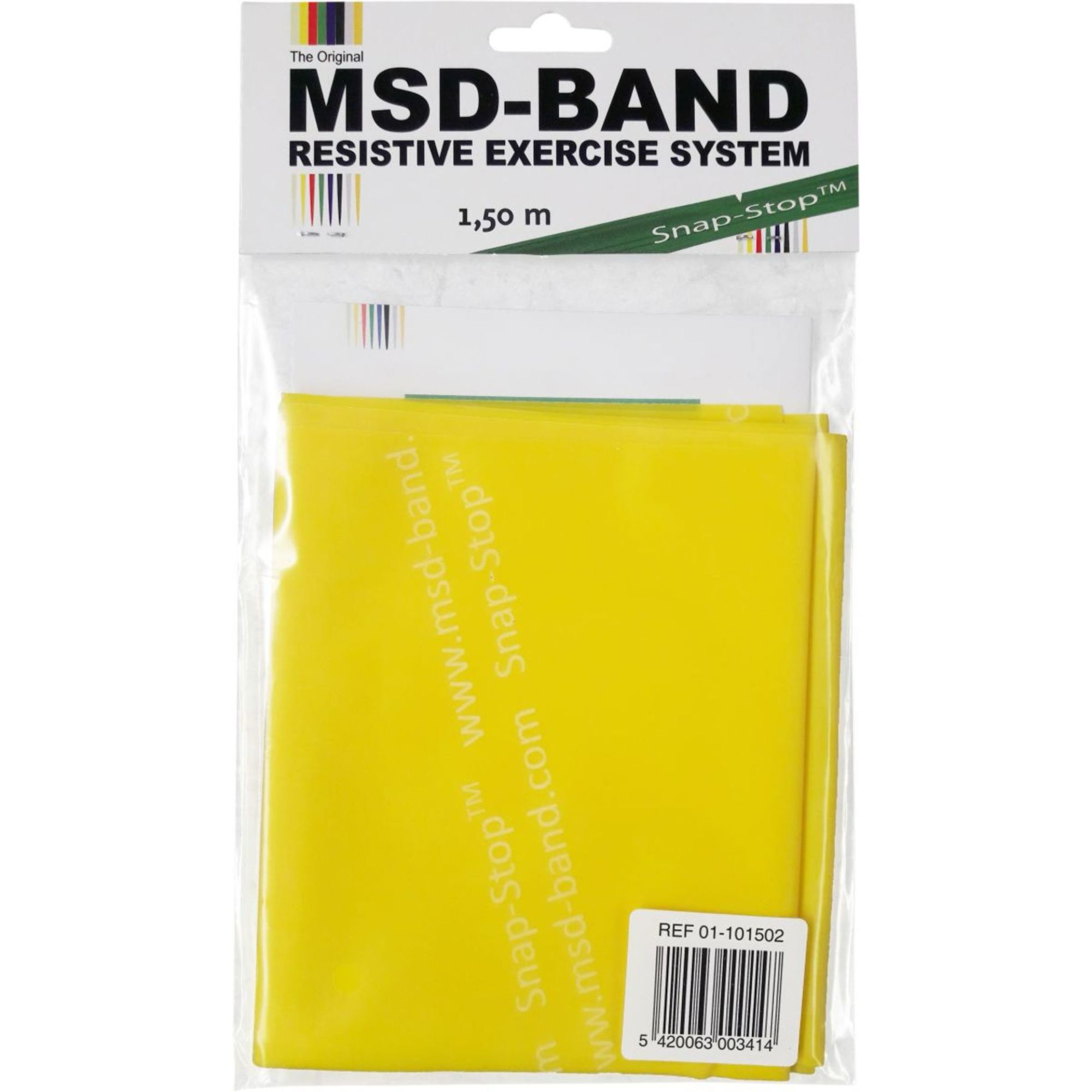 MSD-Band Flad Træningselastik Light 1,5 m Gul (10 Stk) thumbnail