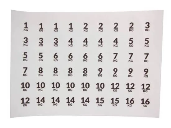 LMX. Klistermærker Med Kg (1-60 kg) fra LMX. LMX. Klistermærker Med Kg (1-60 kg) fra LMX.