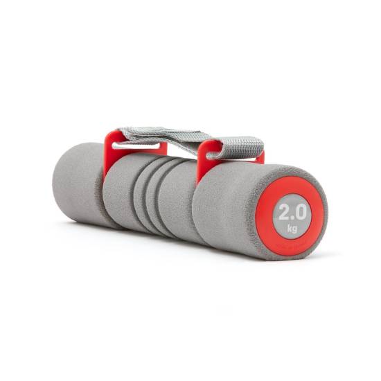 Reebok Softgrip Dumbbells - 2.0Kg Red & Grey fra Reebok