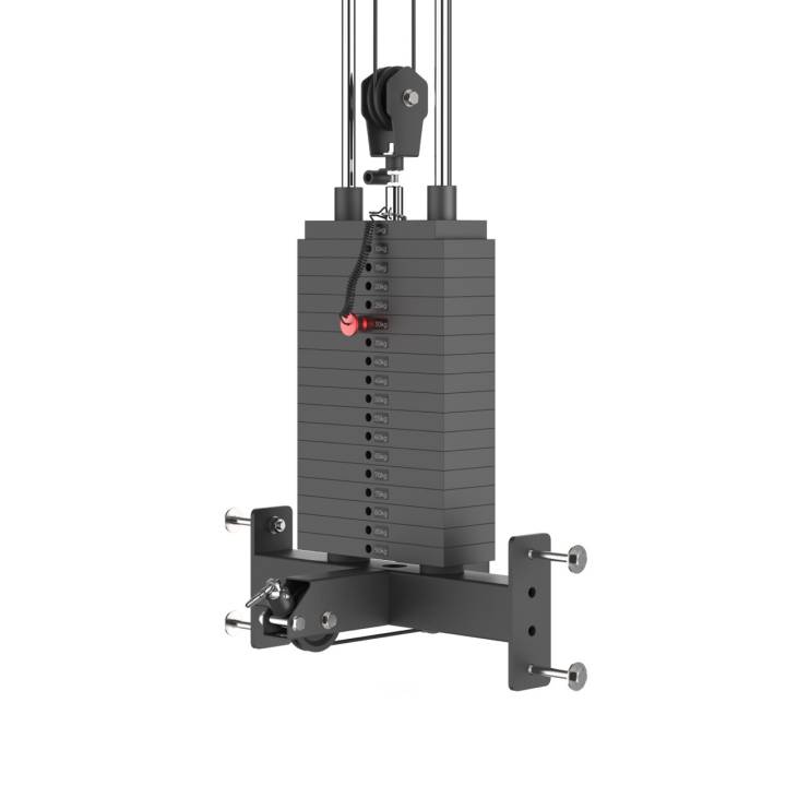 Crossmaxx kabeltårn til biceps og triceps med vægtmagasin til styrketræning i fitnesscenter og hjemmegym