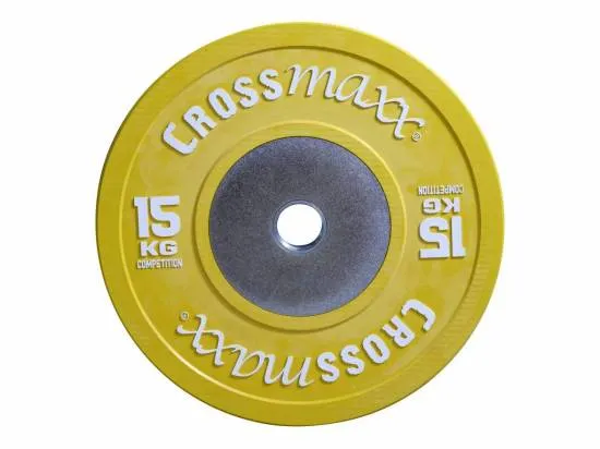 Crossmaxx Competition Bumper Plate 15 kg Yellow fra Crossmaxx Crossmaxx Competition Bumper Plate 15 kg Yellow fra Crossmaxx