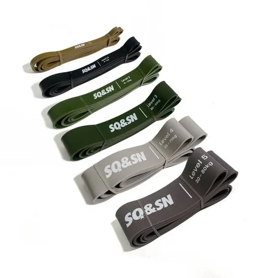 SQ&SN Resistance Band Træningselastik | Level 1-5 SQ&SN Resistance Band Level 1-5