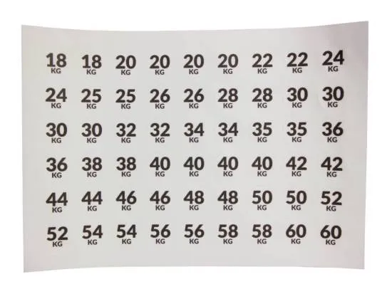 LMX. Klistermærker Med Kg (1-60 kg) fra LMX. LMX. Klistermærker Med Kg (1-60 kg) fra LMX.