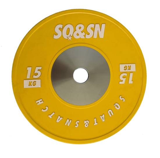 SQ&SN Competition Bumper Plate 15 kg Yellow - Demo fra SQ&SN