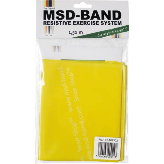 MSD-Band Flad Træningselastik Light 1,5 m Gul (10 Stk)